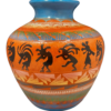Navajo Pottery Kokopelli Design Jars-blue