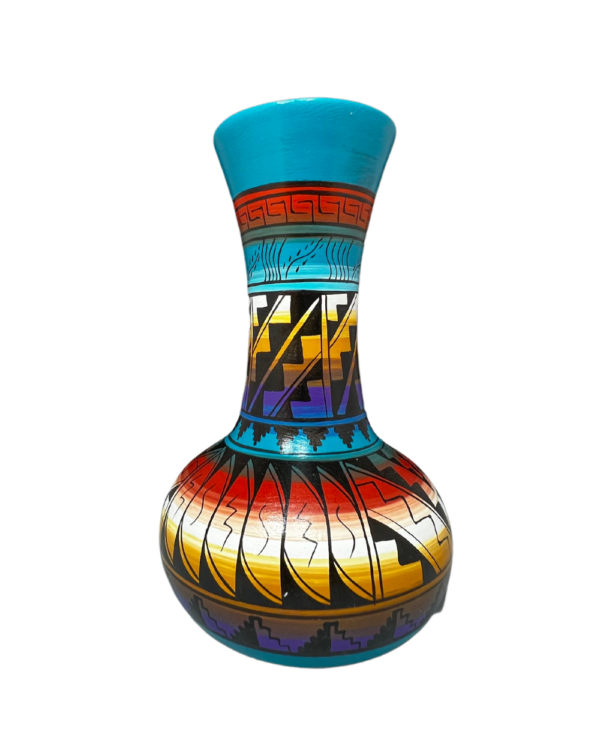 Multicolor Native American Pottery Design Jars & Vases Collection (Blue)-1