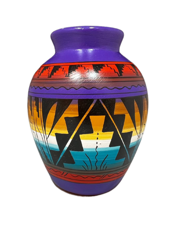 Multicolor Native American Pottery Design Jars (Violet)